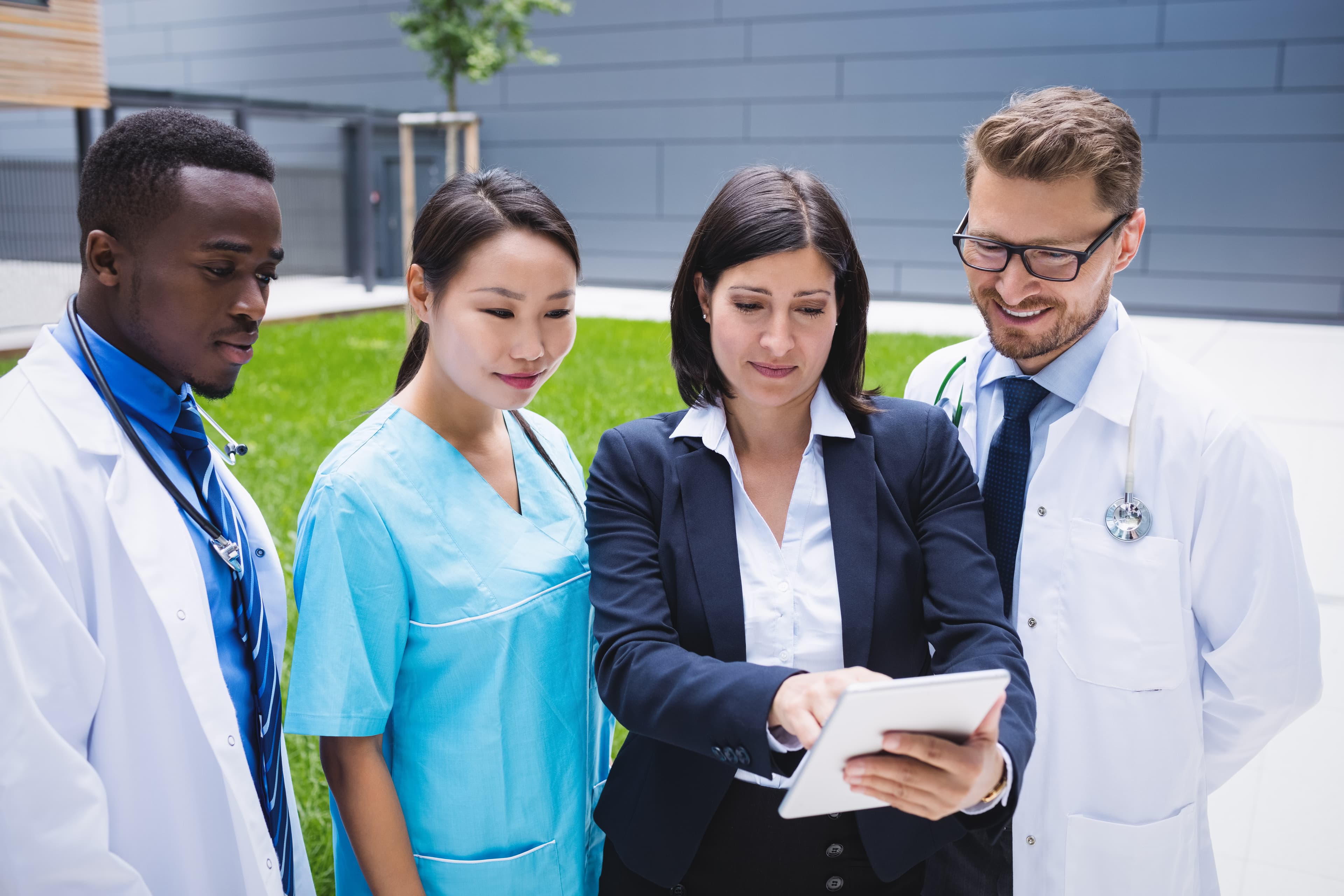 Doctors discussing patient care